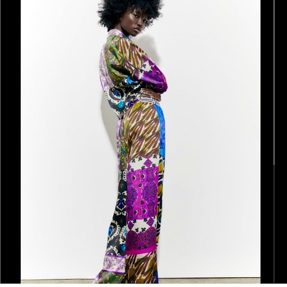 Zara Pants - Zara Patchwork Printed Pant and Top Set